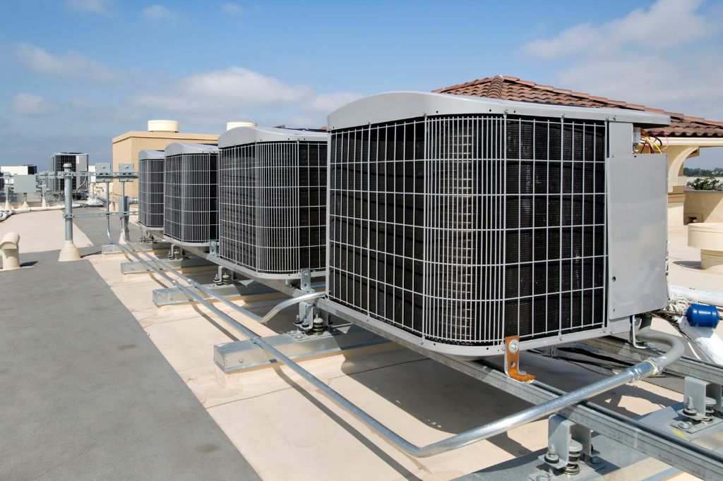 HVAC RTUs installed on a roof
